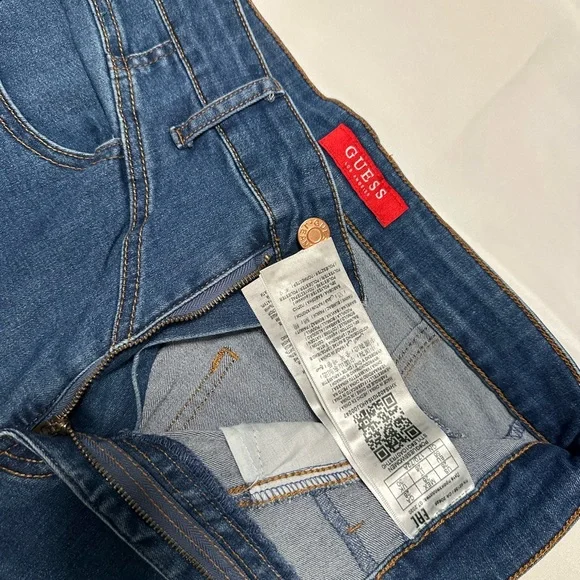 Guess Women's Distressed Blue Skinny Jeans - Picture 4 of 8